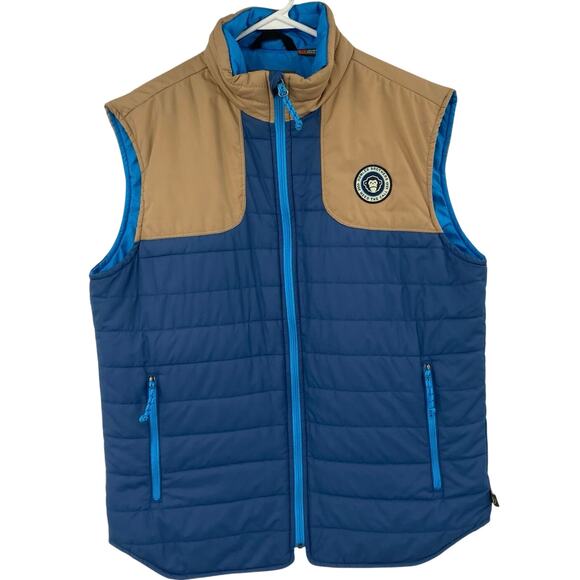 Howler Bros Merlin Vest Primaloft Puffer Quilted Blue Heed the Call Men's Medium